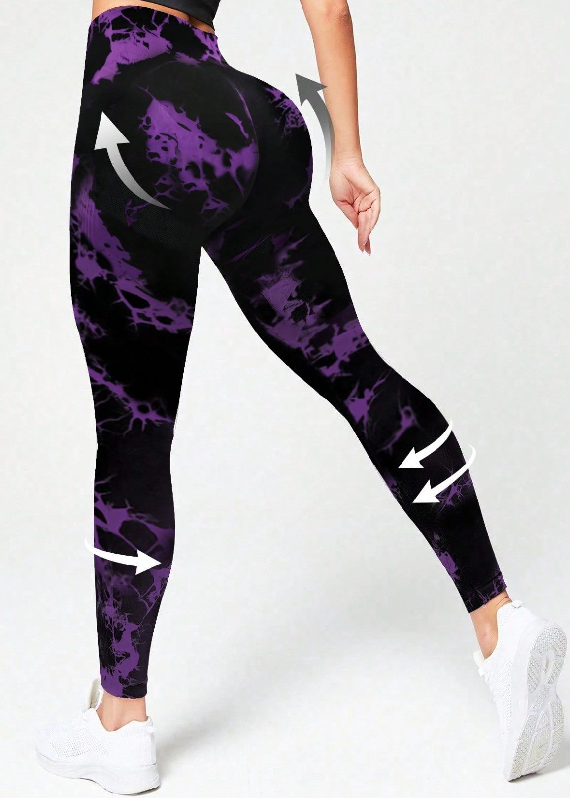 Purple Tie-Dye Sculpt High-Waist Leggings